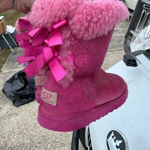 UGG Fuchsia Boots with Satin Bows
